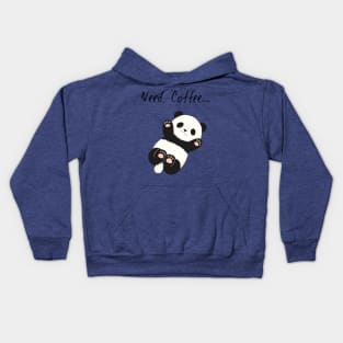 Cute Panda Need Coffee funny Kids Hoodie